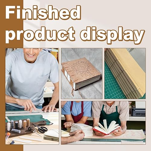 Miniatura 7 de 55 kits de encuadernación de mano, herramientas de encuadernación para principiantes, suministros completos de encuadernación con puntones, aguja de