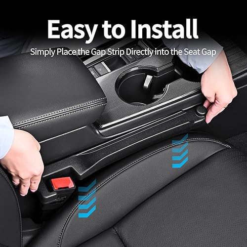 Miniatura 5 de 7F Relleno de espacio para asiento de automóvil, organizador y almacenamiento con gancho, accesorios universales para automóvil, compatible con