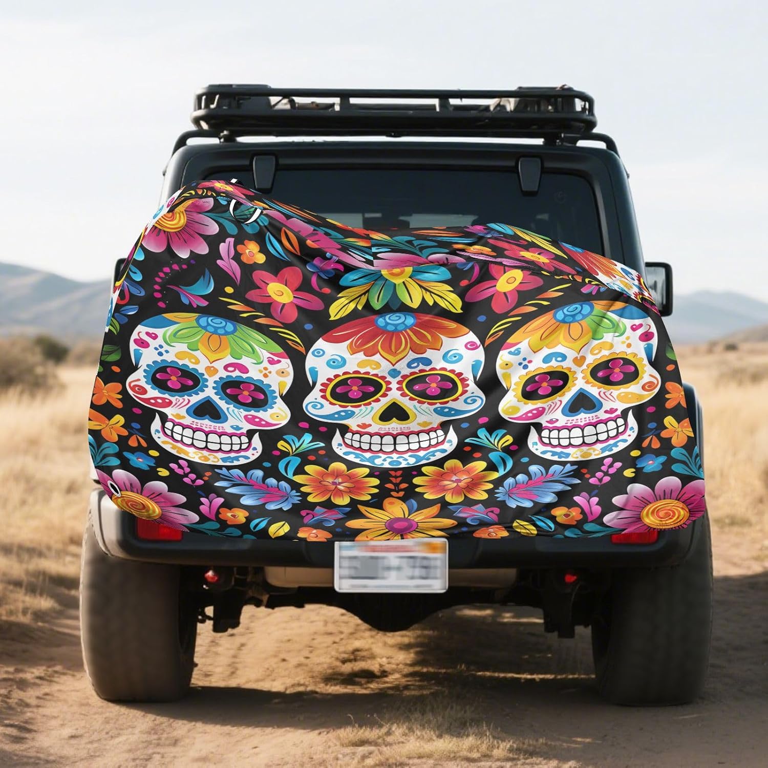 ALAZA Sugar Skull Day Of Dead Bike Cover Waterproof Outdoor Ebike Bicycle Covers Tarp Protection for 1/2 Bikes, Sun UV Dust Wind Proof