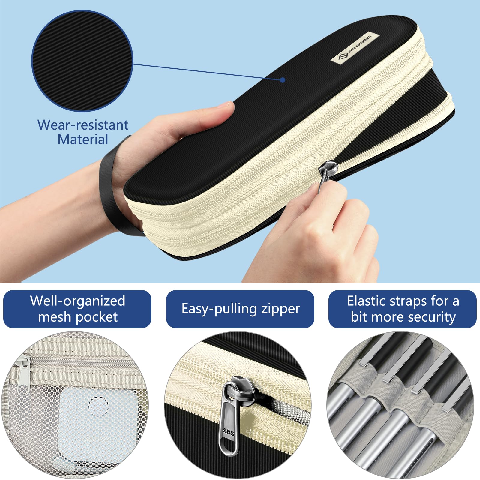 FINPAC Large Capacity Pencil Case, Foldable Pencil Box - Image 3