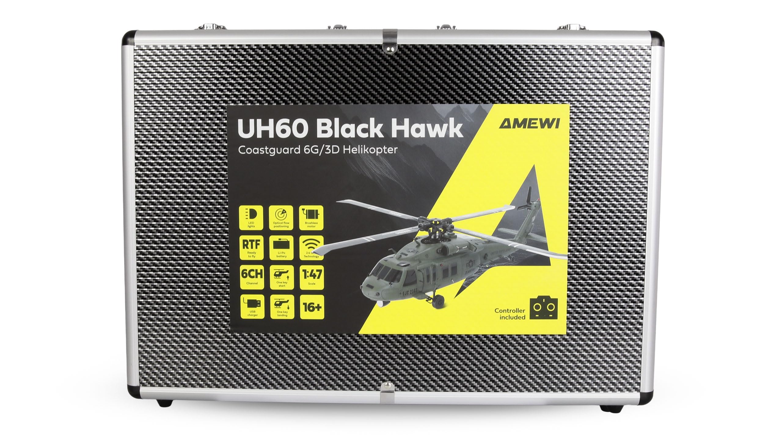 UH60 Black Hawk Marine CP Helikopter 6G/3D RTF inkl. Fernsteuerung, Akku, Ladekabel, Dunkelgrün, 1:47