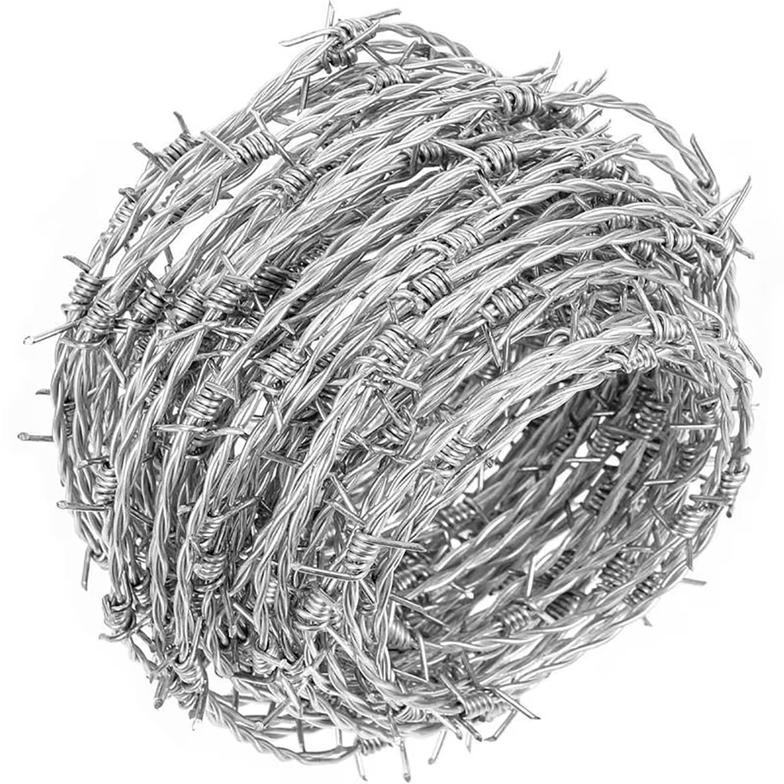 Rollo de Alambre de púas galvanizado de 70 m, Cerca Plegable de 4 Puntos para Manualidades, jardín, césped y balcón. Alambre Duradero para cercas seguras.