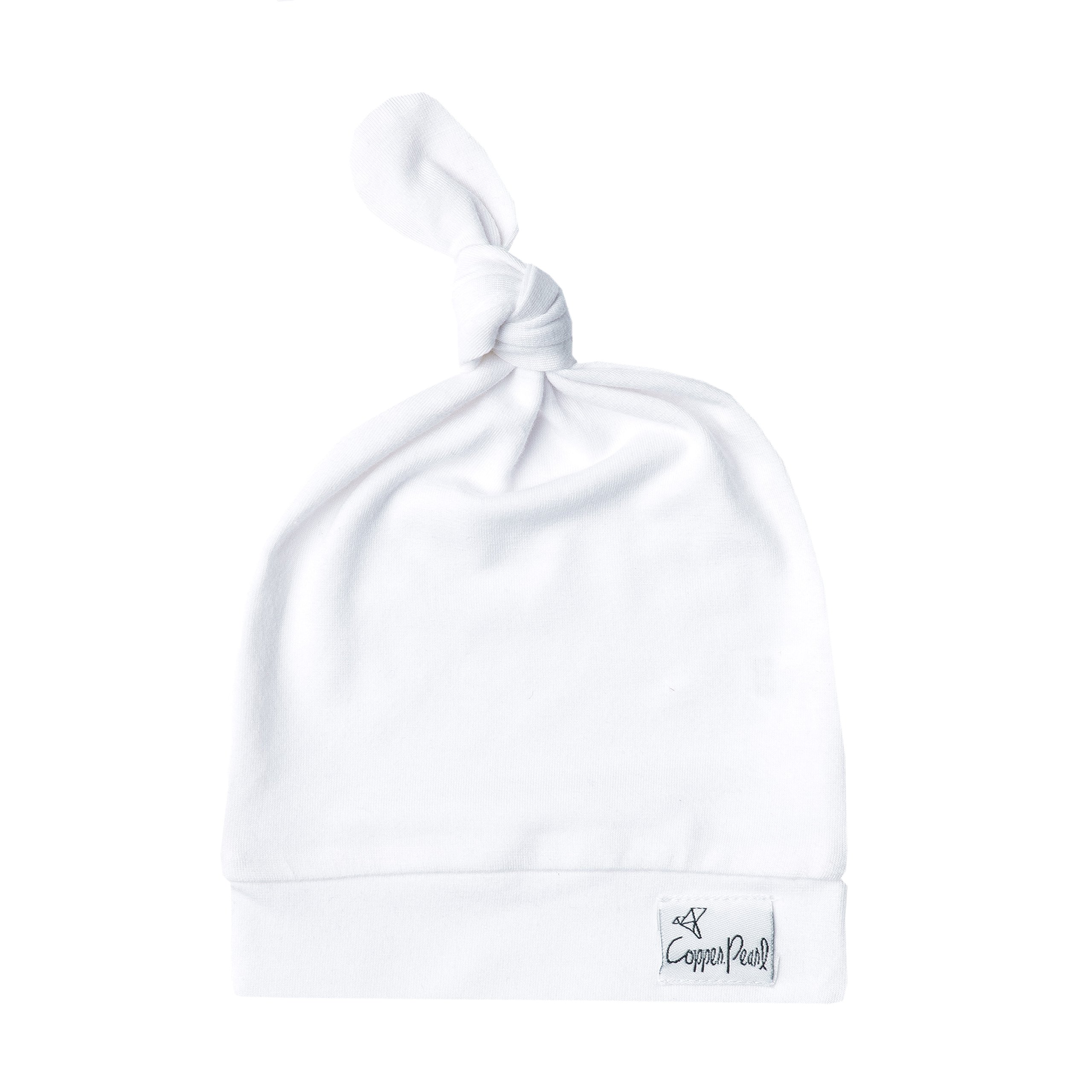 Copper PearlBaby Beanie Hat Top Knot Stretchy Soft 0-4mo"Dove"