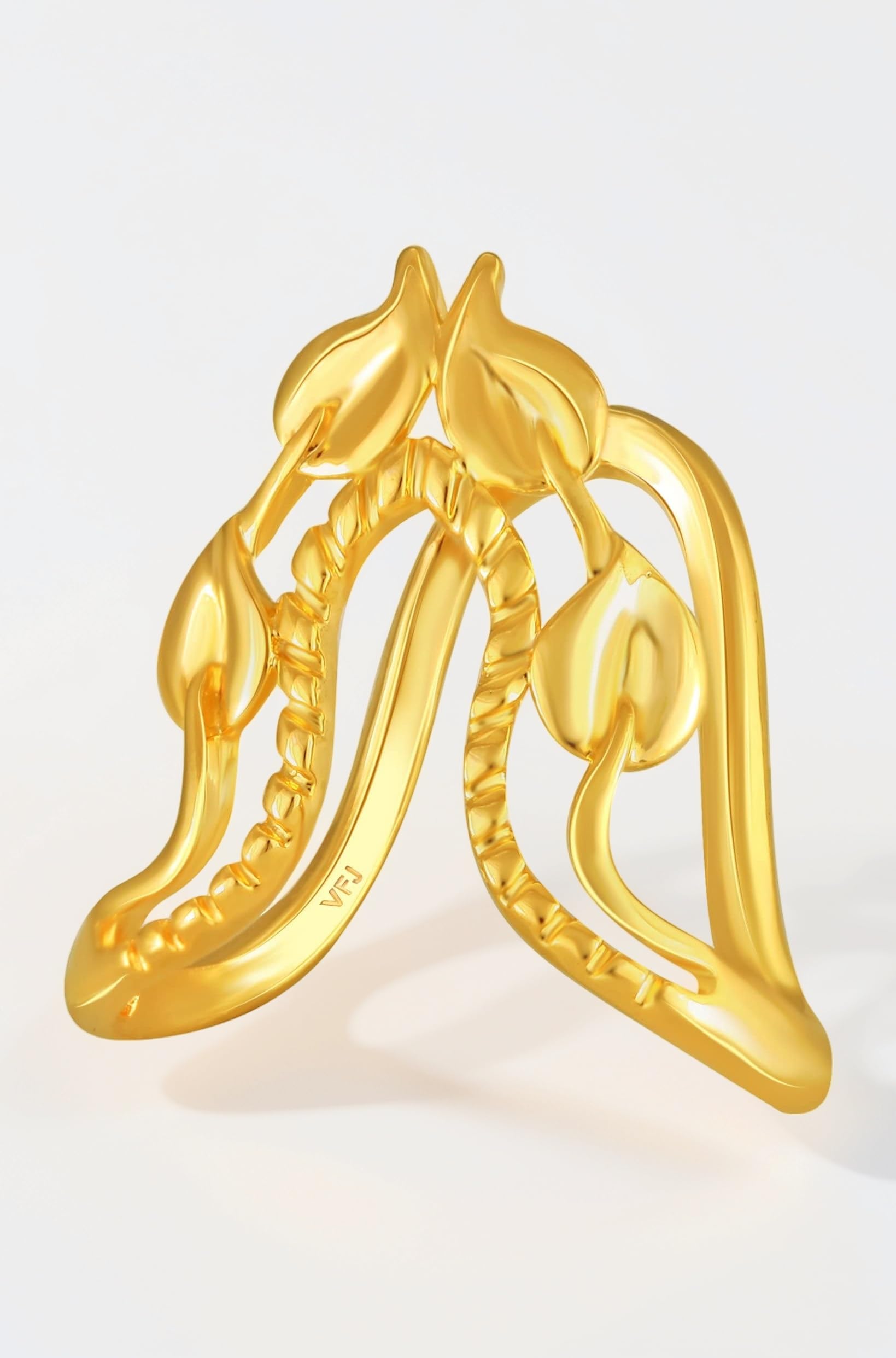 Vighnaharta traditional south indian Gold and Rhodium Plated finger Ghoda Odi ungila vanki Ring VFJ1684FRRG