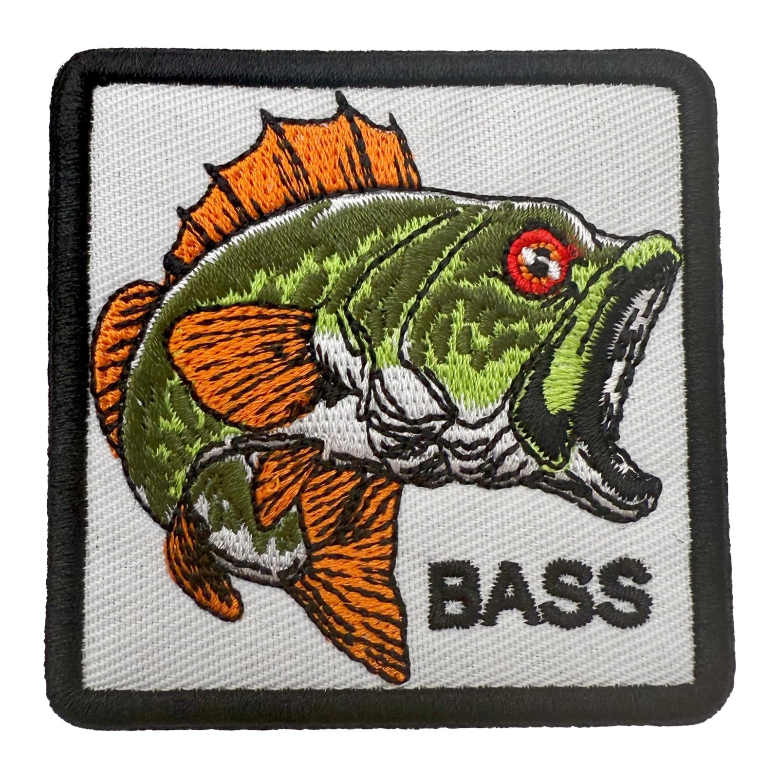 Large Mouth Bass Fish Fishing Outdoor Adventure Iron On Embroidered Patch Applique Patch Sew On Knee Pad Hat Garment Bag Fashion Repair Cloth : Hobbies