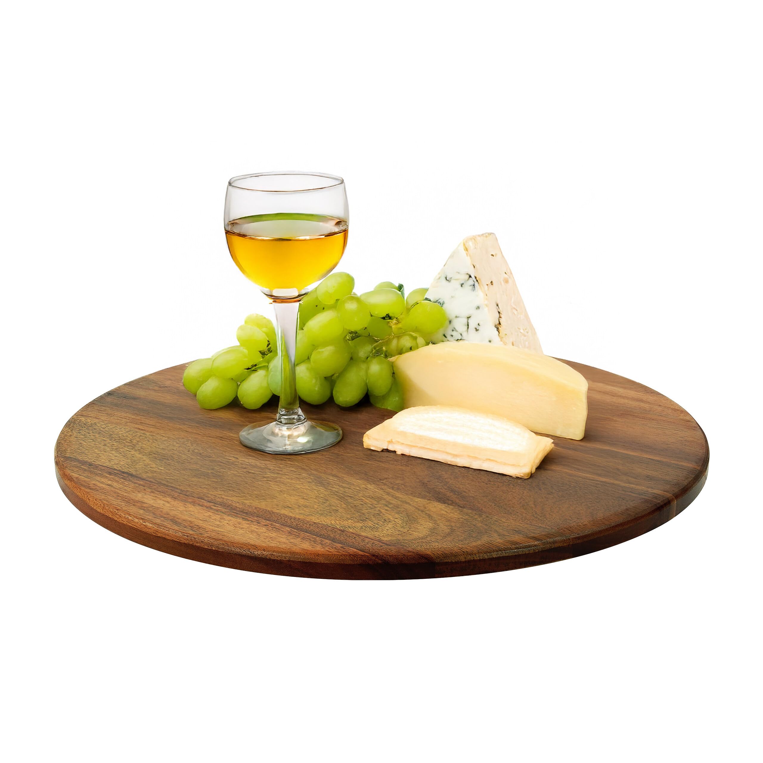 Relaxdays Rotating Tray Acacia Wood, 360° Spin, Ø 40 cm, Serving Plate for Snacks, Round Turntable, Natural
