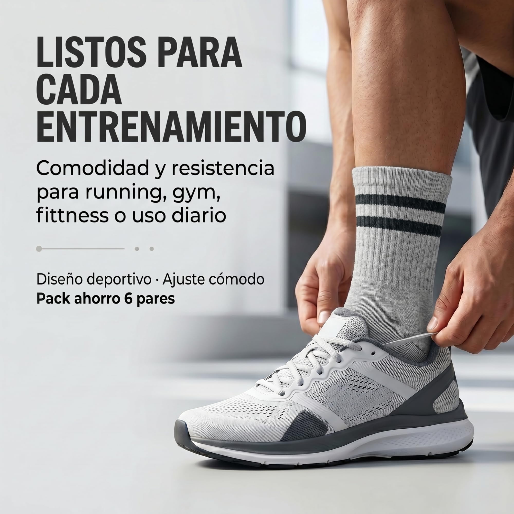 Calcetines Deporte Algodón Transpirables Running Gym Fitness Hombre Mujer