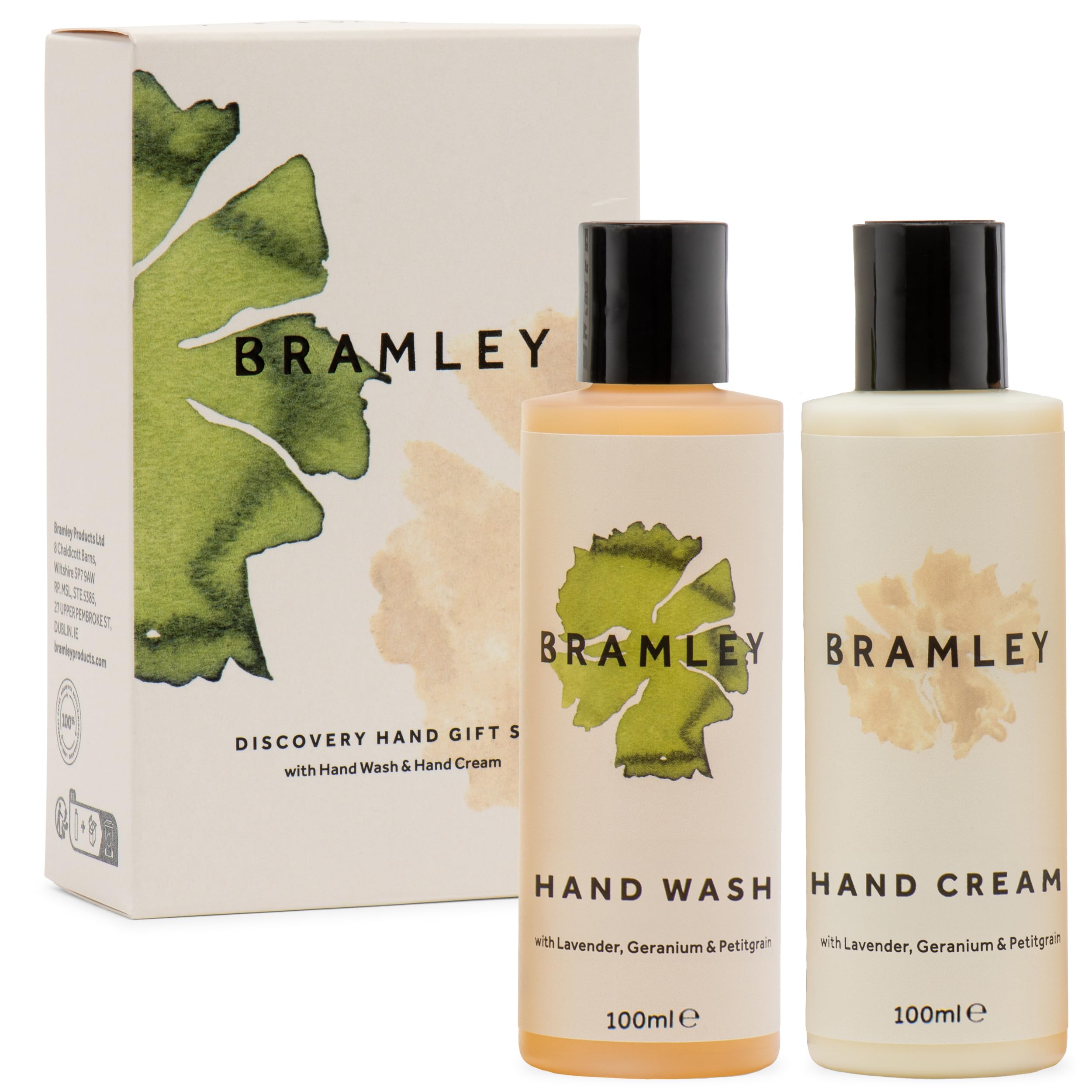 Bramley Discovery Hand Gift Set (2 x 100ml), Natural Lavender Hand Wash Liquid Soap & Cream Moisturiser, Gifts For Her With an Uplifting Fragrance