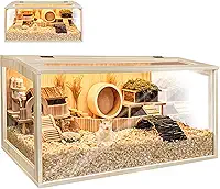 Prolee Gaiola para hamster de madeira, 81 cm, ratos e ratos, abertura superior com folhas de acrílico sólido construído