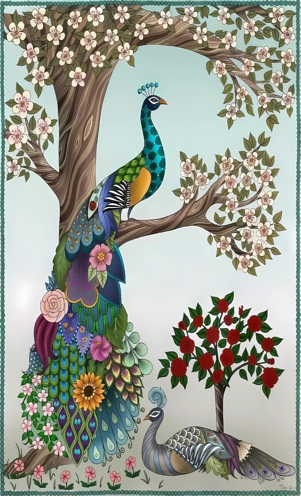 NK Textiles Peacock & Tree Backdrop Cloth for Pooja Decoration Traditional, Background Decoration Cloth for Pooja Background, Curtain Cloth for Festival Fabric (Size-5x8 Feet) (Printed) (B0D9CBRK1T) Amazon Price History, Amazon Price Tracker