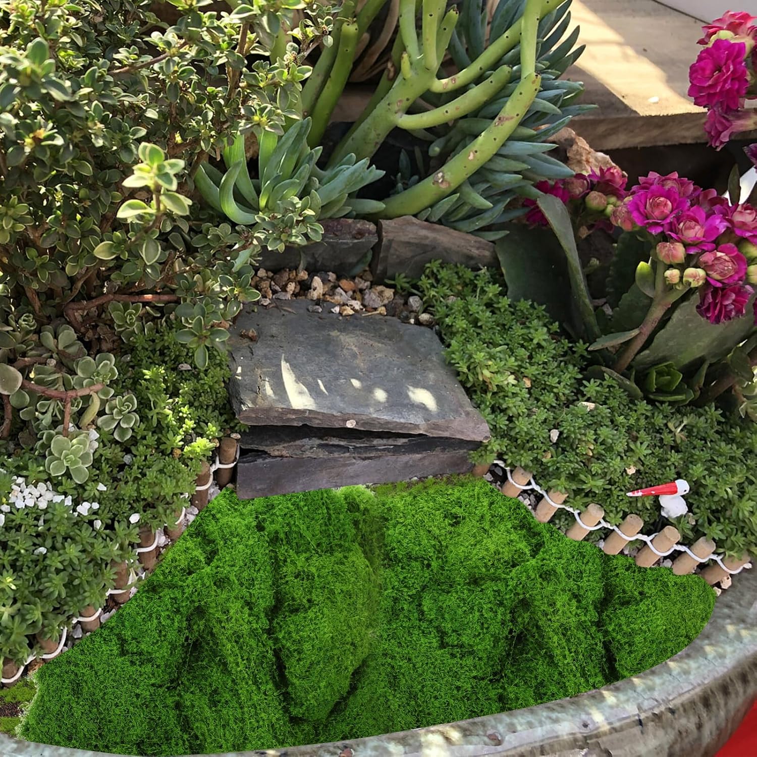 Simulated Fake Moss Decor for Crafts, Faux Moss Decoration Xmas