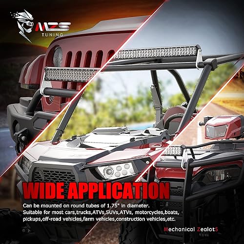 Miniatura 10 de MZS LED Light Bar Mounts, 2" Tube Clamp Mounting Brackets Bullbar Roof Rack Roll Cage Bumper Holders Compatible with ATV UTV Off-Road Truck SUV