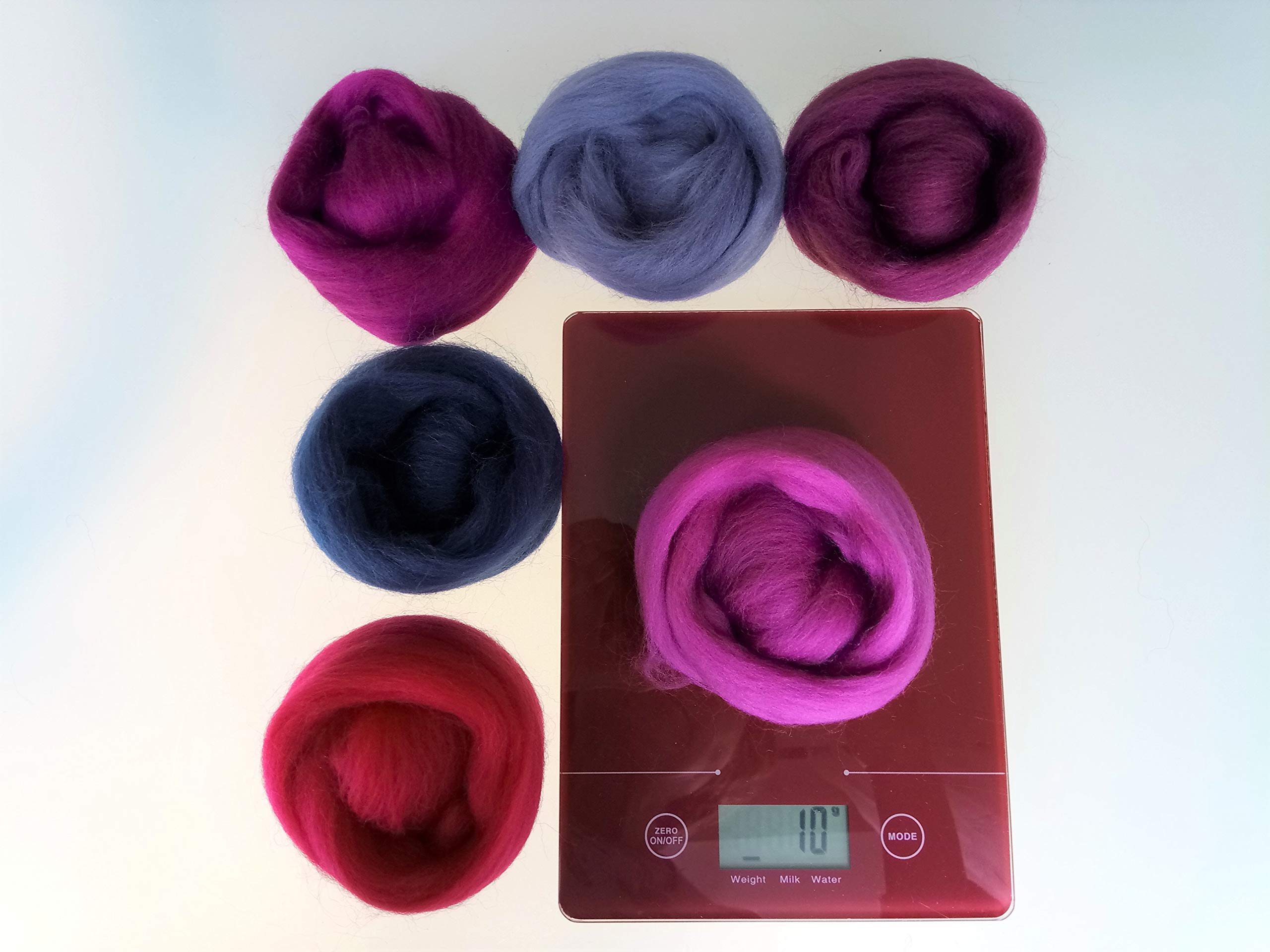 100% Merino Wool Tops for Wet & Dry Felting, Assorted Colours, Packs of 60 Grams (Purple 60 g) - Image 4