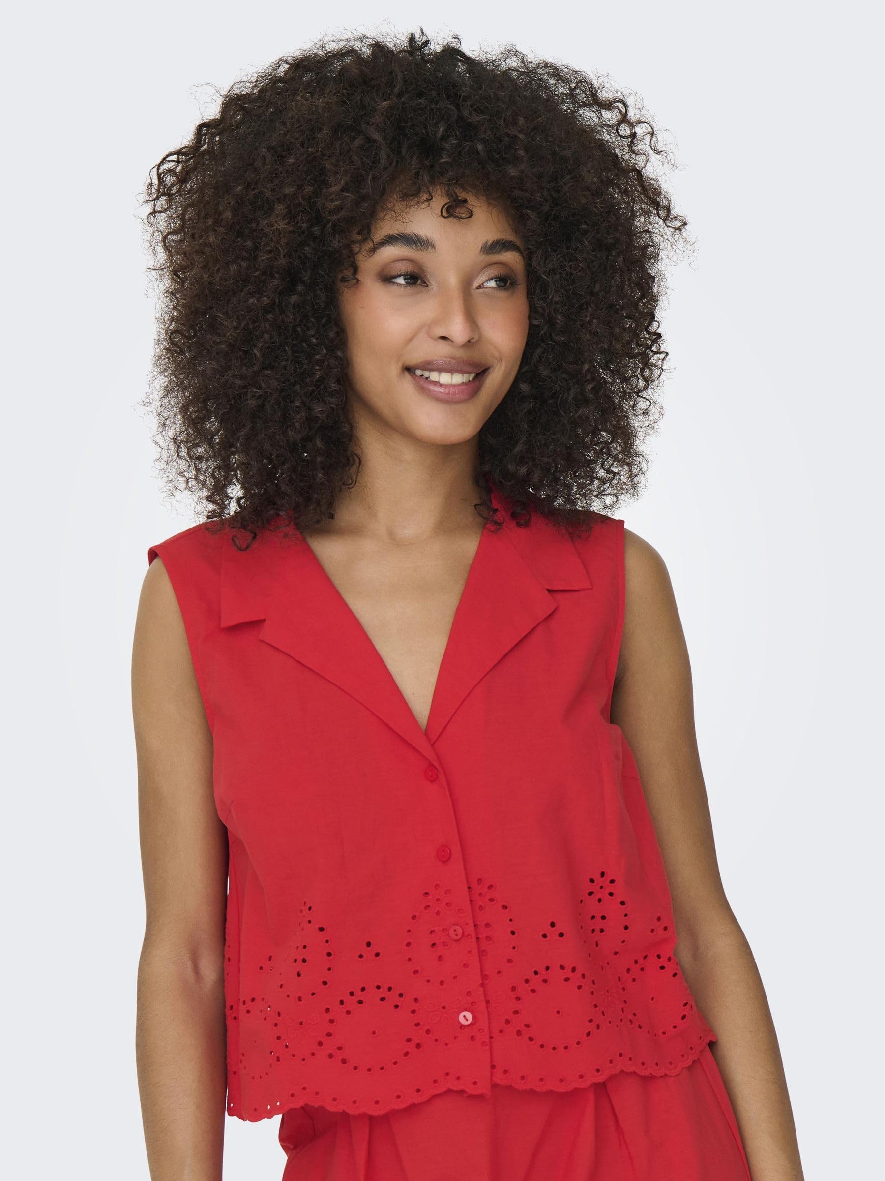 ONLY Shirt Onlroxanne SL Resort Camiseta Wvn para Mujer