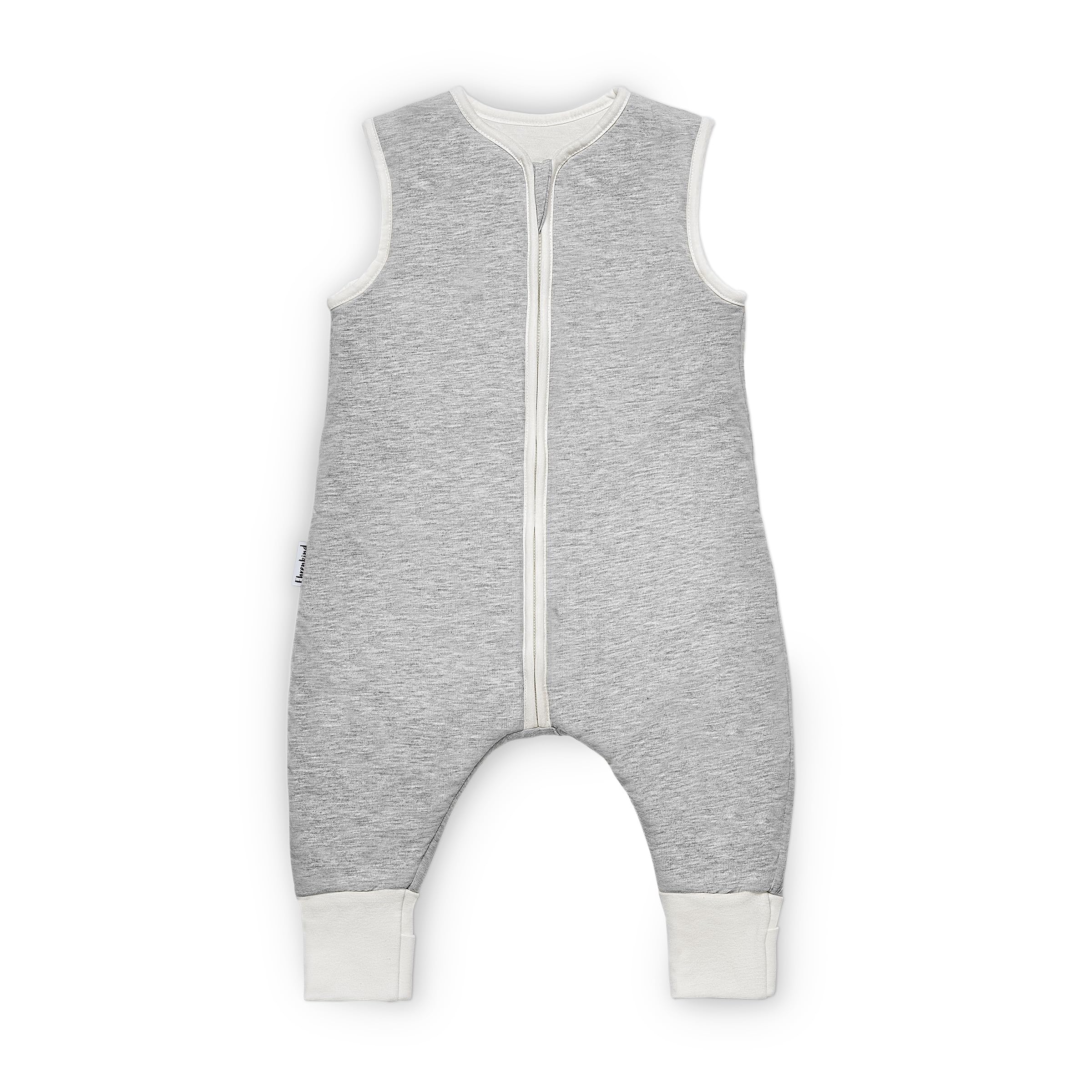 Ehrenkind® Ganzjahres-Schlafsack mit Füßen Wollfüllung | 100% Bio-Baumwolle mit 100% Wolle Füllung Baby-Schlafsack | OEKO-TEX | Hellgrau Melange 100