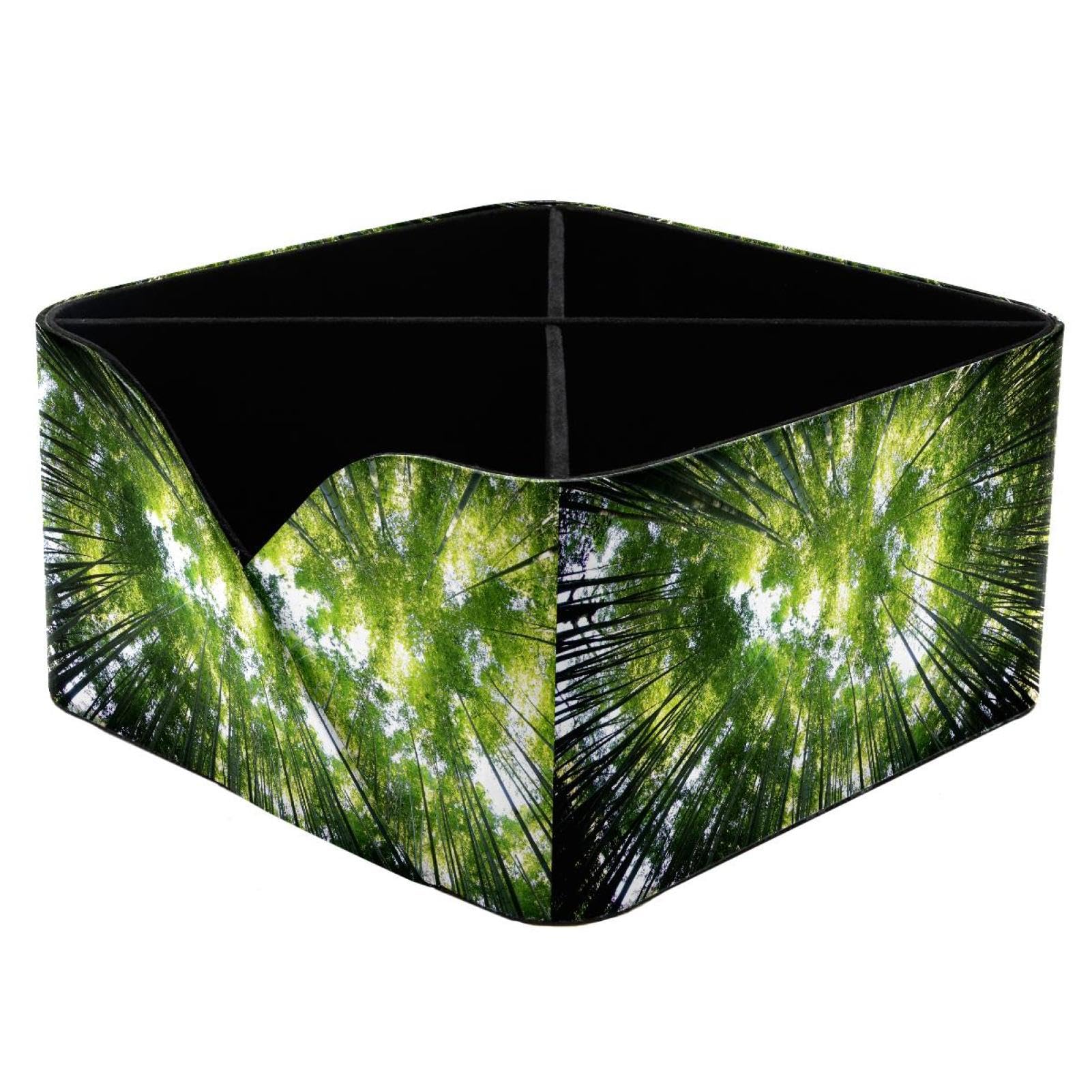 KengjuTesu Amazing Green Bamboo Forest Desktop Organizer Pen Holder, Rectangular Pencil Cup for Office, Study and Makeup Stations