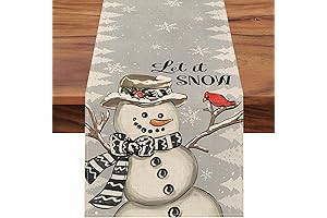 Seliem Winter Let it Snow 13 x 36 Snowman Table Runner: Christmas...