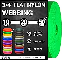 Vista 67 de Strapworks Rollo de correa de nailon resistente de 3/4 pulgadas para cinturón, mochila, eslinga, collar, correa, correas y más, 10, 20 o 50 yardas