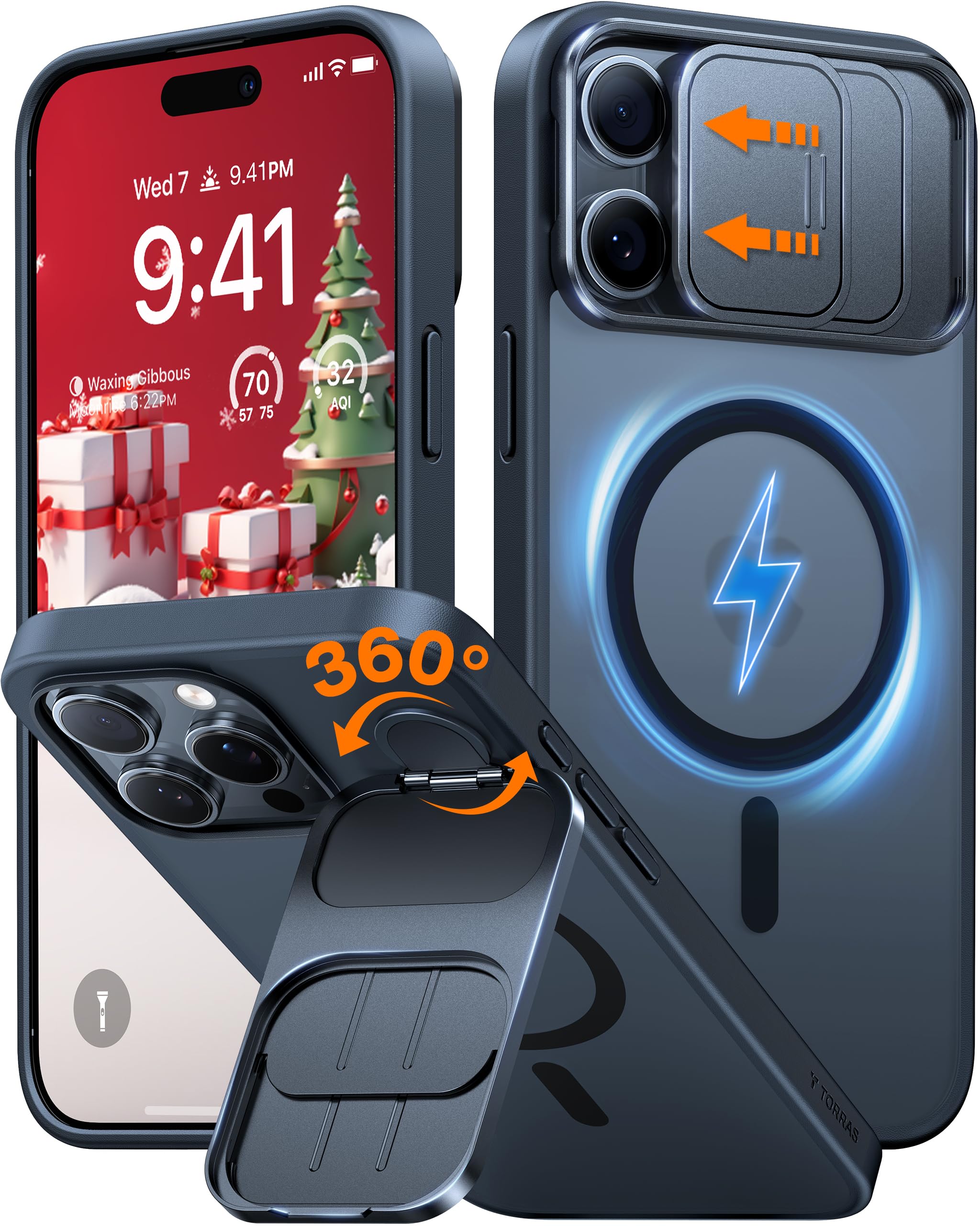 Amazon.com: TORRAS for iPhone 15 Pro Case with Slide Camera Cover