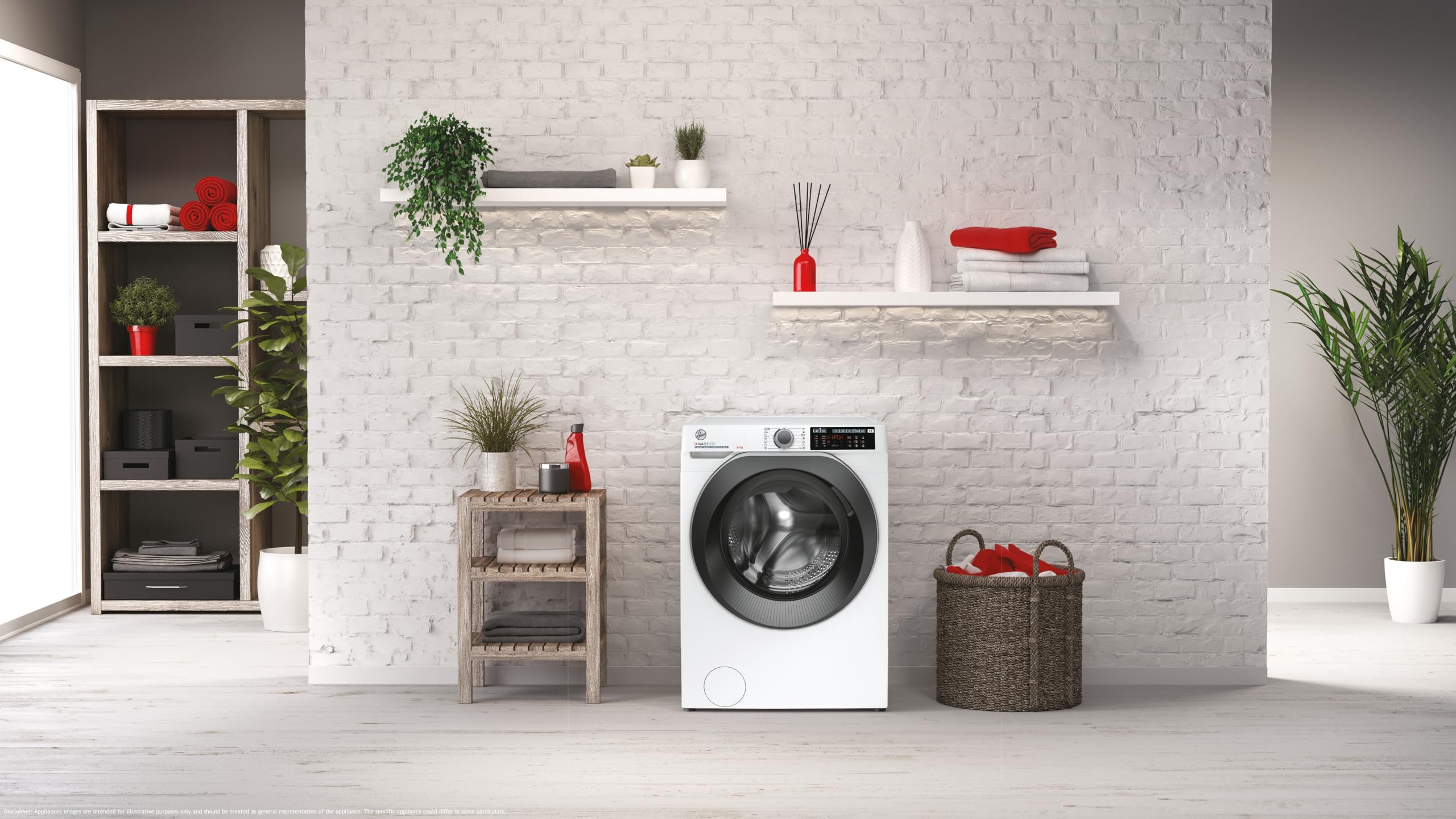Hoover HW 28AMC71-S, H-WASH 500, lavadora, 8 kg, 1200 rotaciones, conexión Wi-Fi+BLE, instalación gratuita, onconectividad, inversor de termotor, HxWxD (85 x 60 x 53 cm), color blanco, clase de