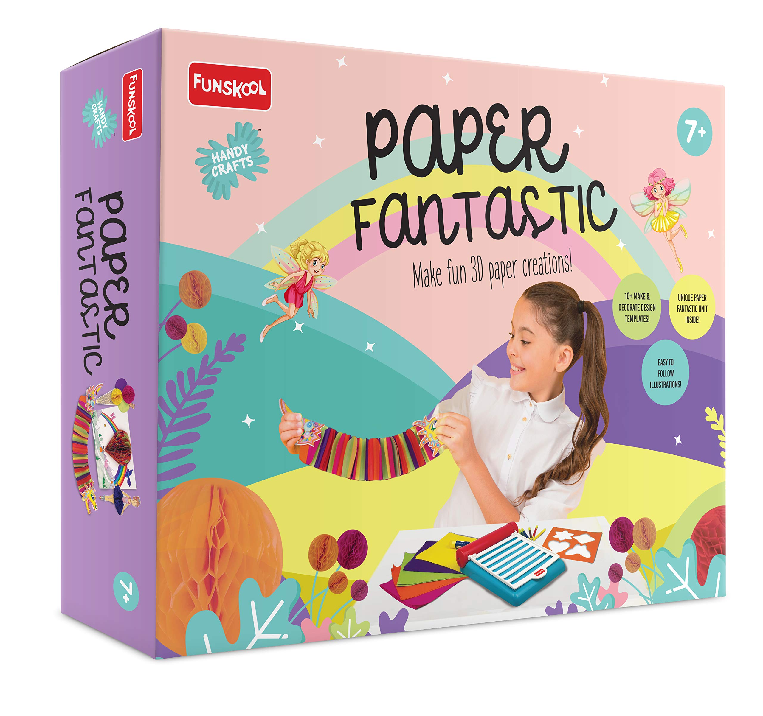 Funskool Handycrafts Paper Fantastic, Paper Art, Make Fun 3D Paper Creations, DIY Honeycomb Paper, Art and Craft Kit, DIY Kit, Ages 7 Years and above, Multicolour (B085WGLBX2) Amazon Price History, Amazon Price Tracker
