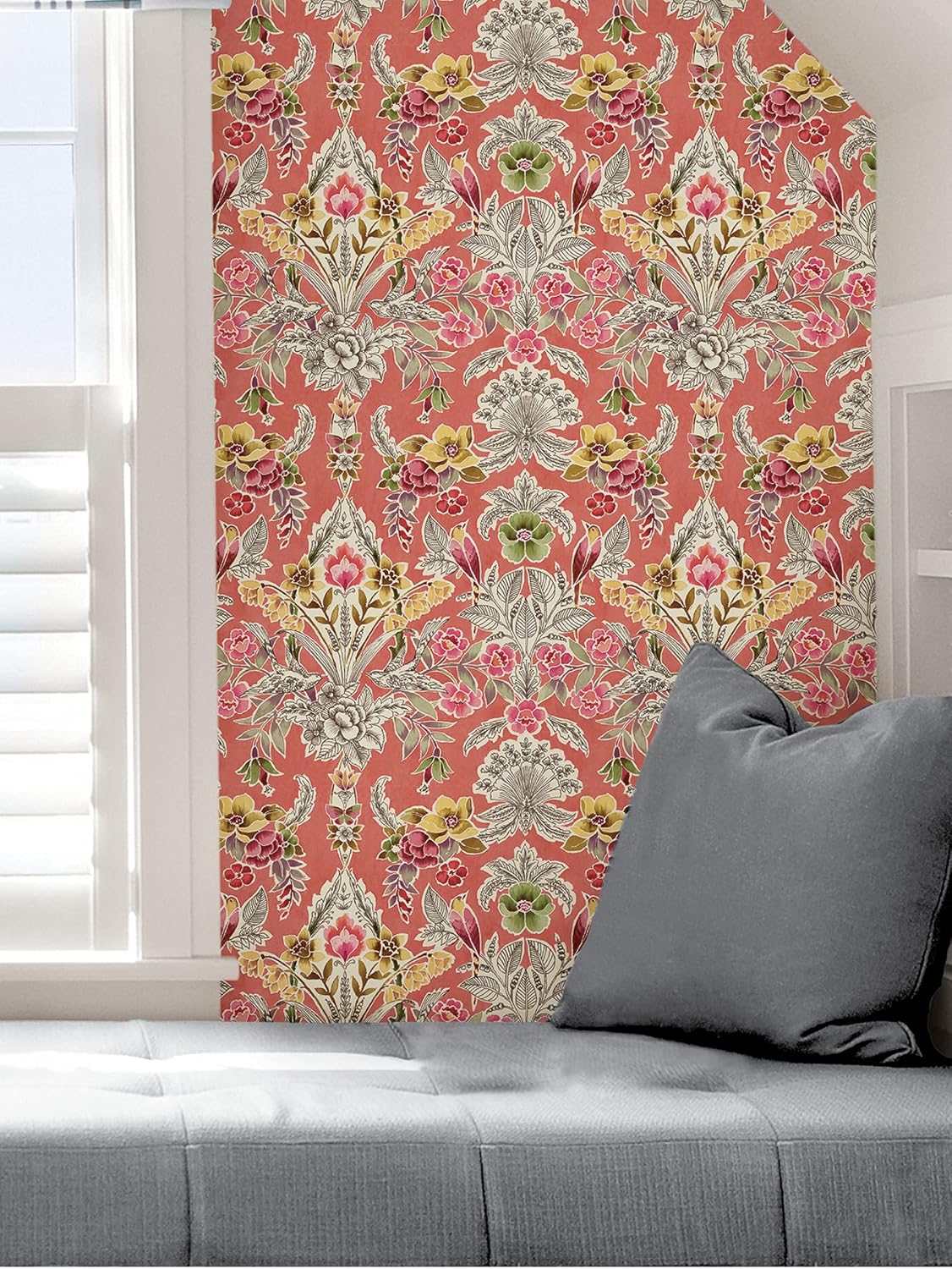 NuWallpaper NUS4049 Peach Summer Love Peel & Stick Wallpaper, Pink