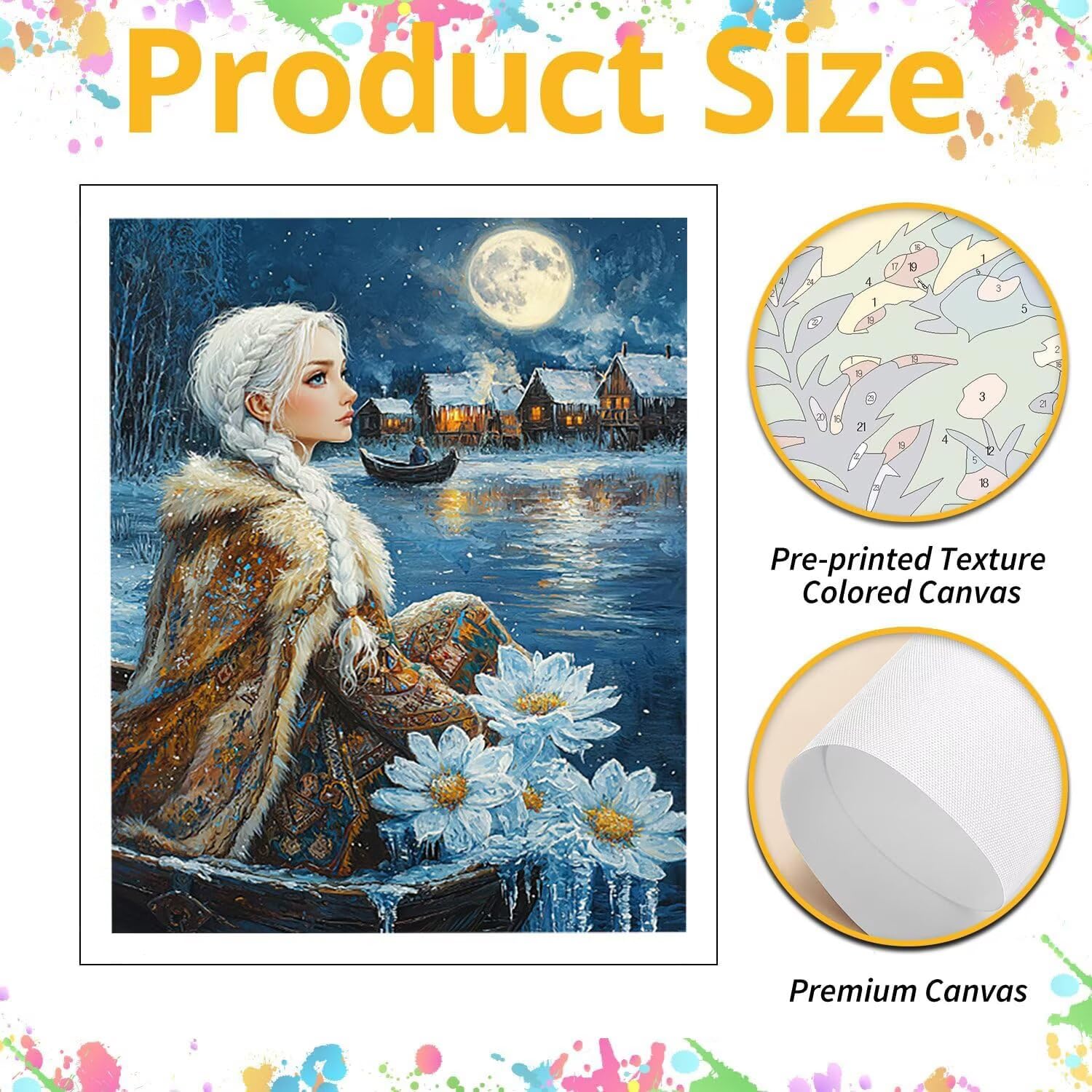 WEISHIWE Femme de vue nocturne Peinture Numero Adulte Kits, 60x80cm m-1051