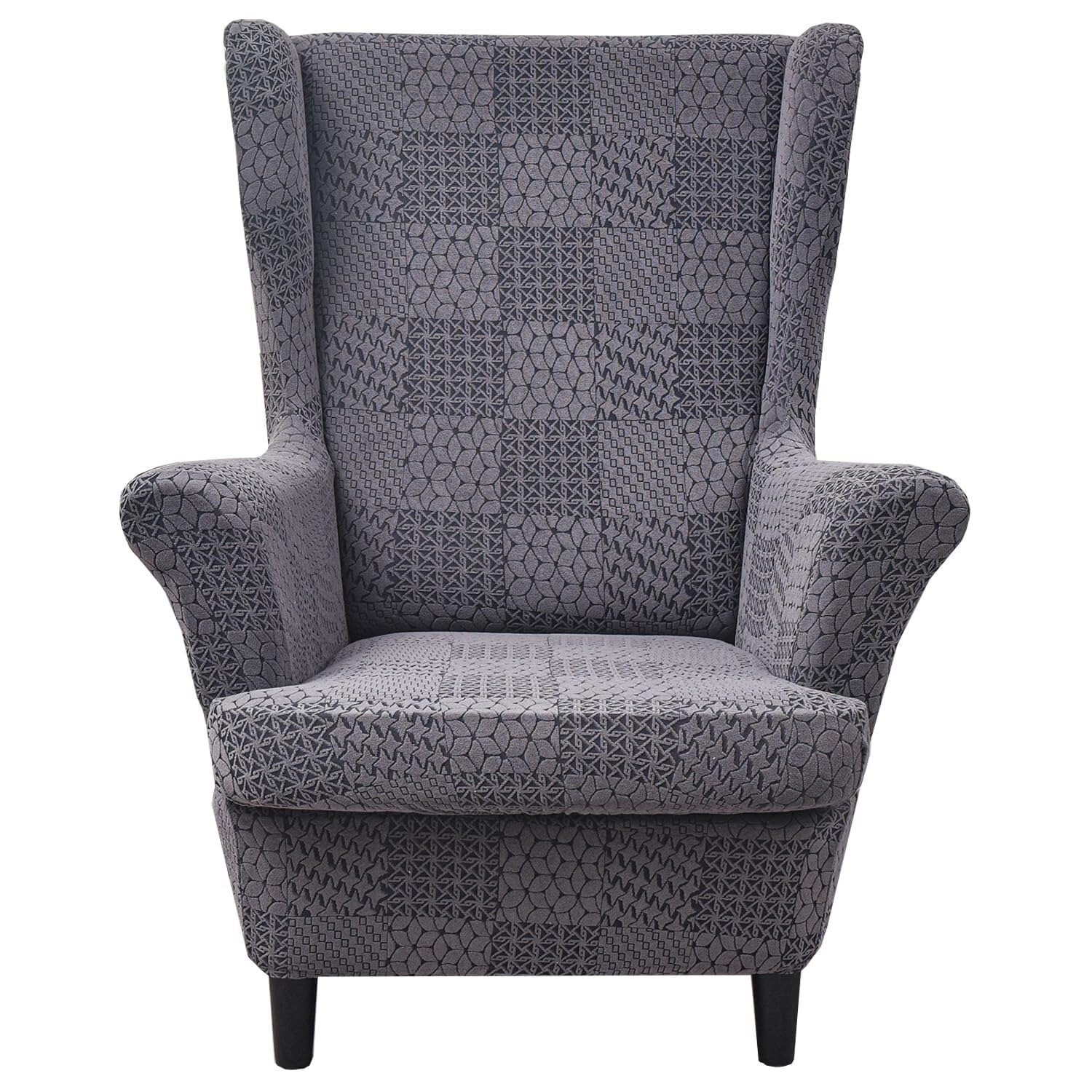 BEIWOSHA Wingback Chair Slipcovers 2 Piece,Stretch Spandex Wing Chair