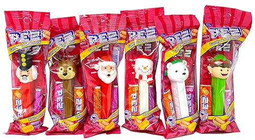 Pez - Dispensadores de dulces de Navidad envueltos individualmente, regalos de fiesta de Navidad, rellenos de calcetines, dispensadores de Pez,
