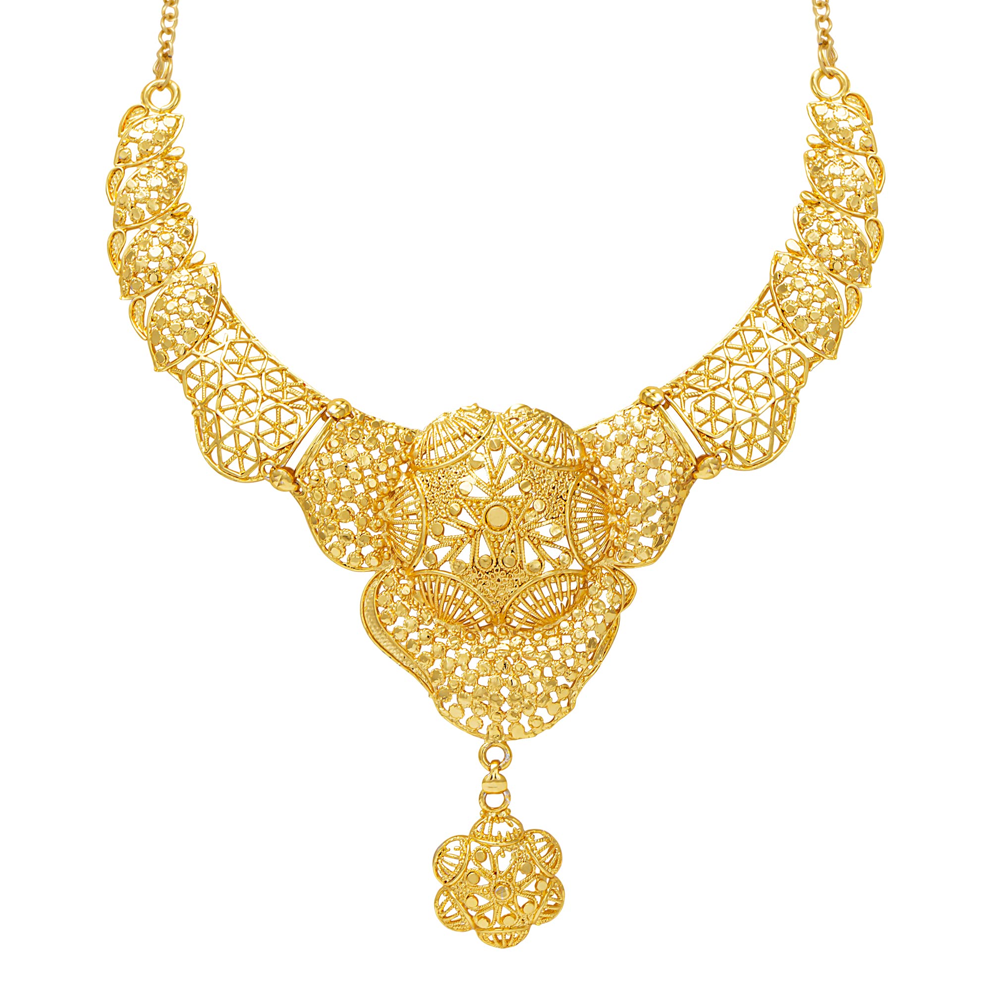 Sukkhi Shostopper Magnetic Gold Traditional Floral Necklace Set + Maang Tikka + Ring + Bracelet for Women (B0BT1S8CNR) Amazon Price History, Amazon Price Tracker