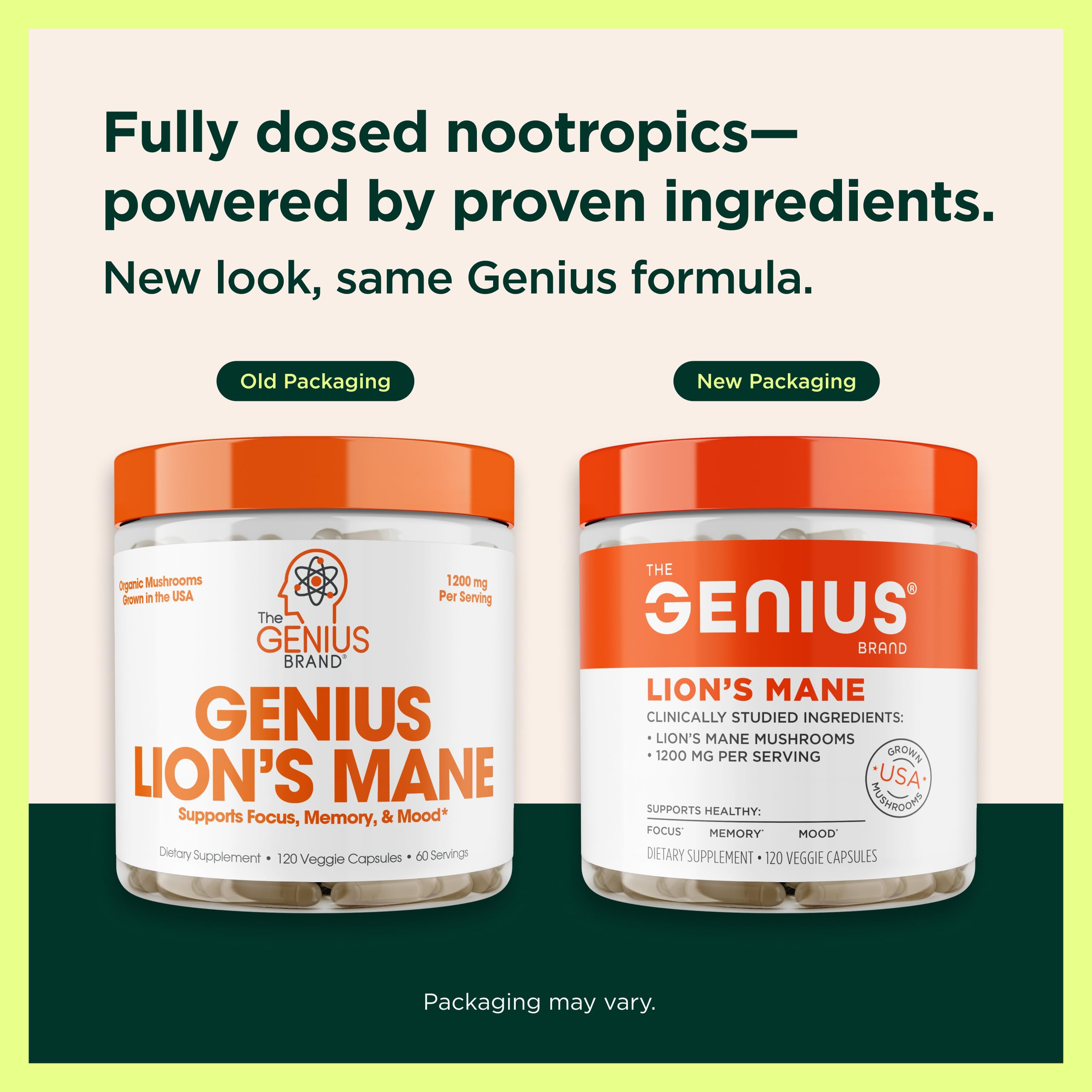 The Genius Brand Genius Lion's Mane, Memory & Focus, 120 Veggie Ct — Amazon image 4