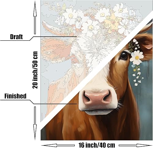 Miniatura 10 de FITIMOTO - Pintura por números para adultos, niños, estudiantes principiantes sin marco, juego de pintura al óleo de bricolaje, 16 x 26 pulgadas,