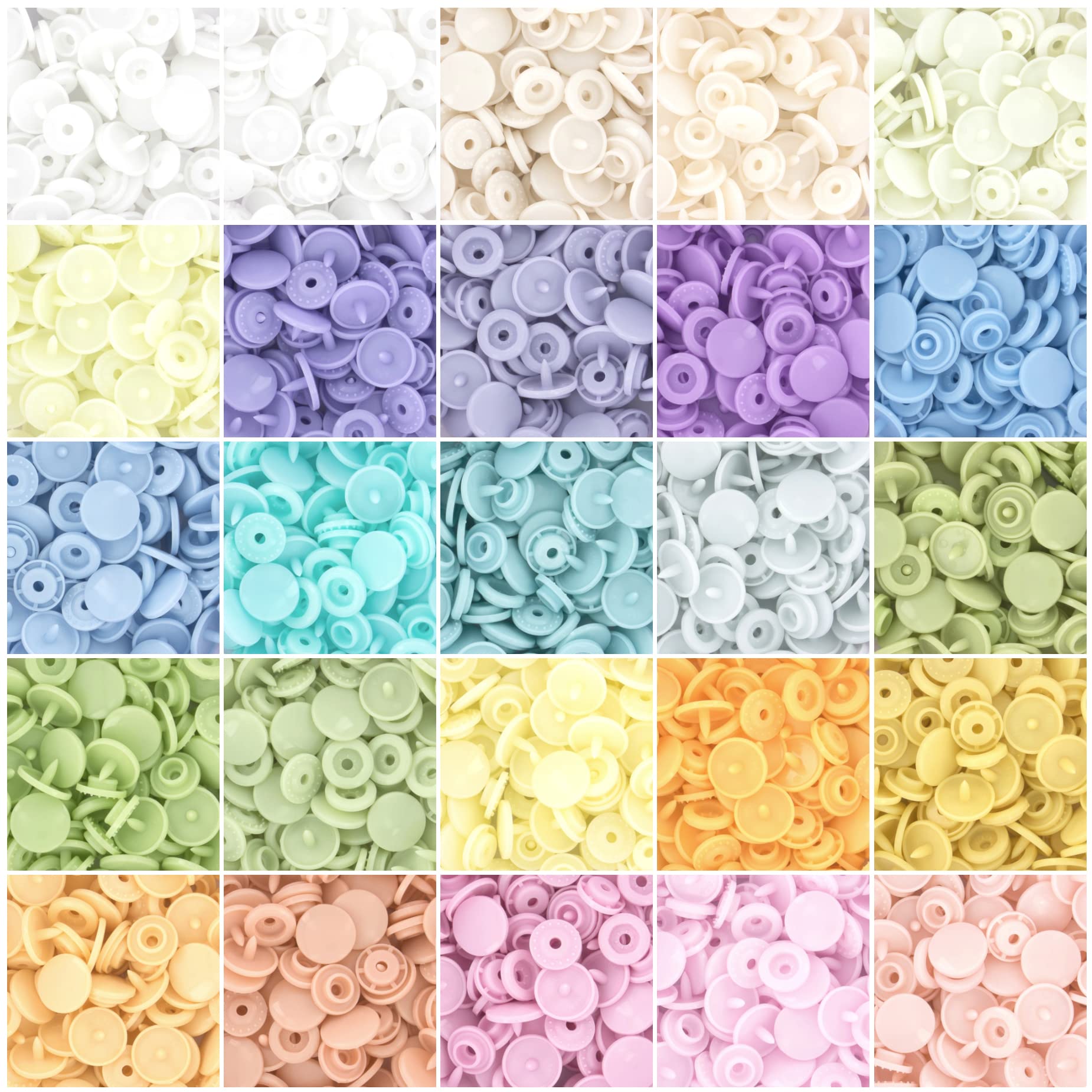 250 Sets (25 Colors) KAM Snaps Lights Combo Pack - I Like Big Buttons! - for Size 20/T5 No-Sew Buttons Fasteners, Plastic Snaps, Snap, Clothes, Cloth Diapers, Button, Mama Pads, Sewing