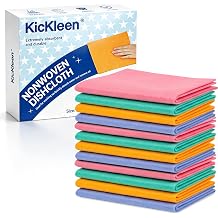 12 Pcs Cleaning Dish Cloths, Microfiber Streak Free Cleaning Cloths Reuseable Cleaning Wipes Rag for Windows Glass Mirror Car Mix-Color