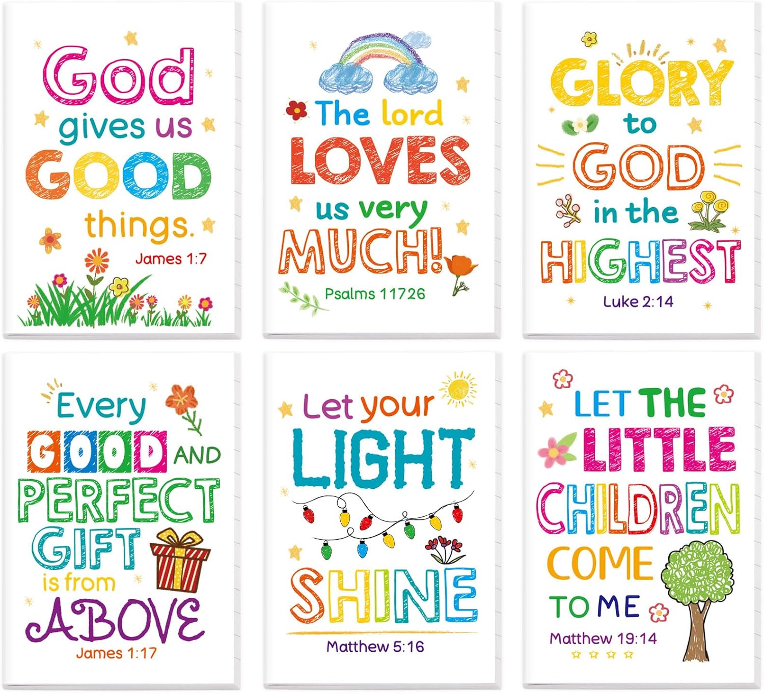 Amazon.com : FANCY LAND Bible Verse Notepad for Kids Religious Notepads ...