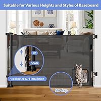 Vista 7 de Puertas retráctiles para bebés con puerta de 55" de ancho Puerta retráctil para perros con puerta para mascotas Puerta retráctil al aire libre