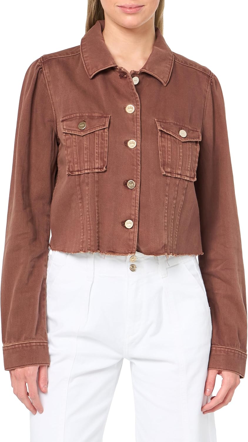 PAIGE Women's Pacey Crpped Dnm Jkt W Raw Hem