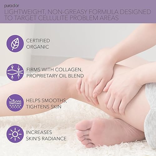 Miniatura 2 de PURA D'OR Aceite de masaje orgánico anticelulítico de 16 onzas para piernas tonificadas y glúteos, aceite de cáscara de limón, aceite de moringa,