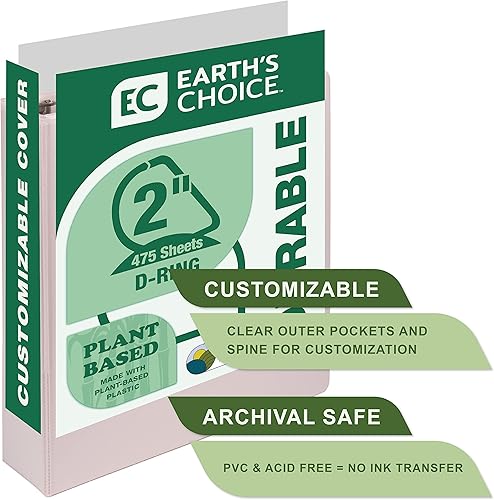 Vista 65 de Samsill - Carpeta de anillos redondos de 3 pulgadas, respetuosa con el medio ambiente, con certificado USDA Biobased, colección de moda, paquete