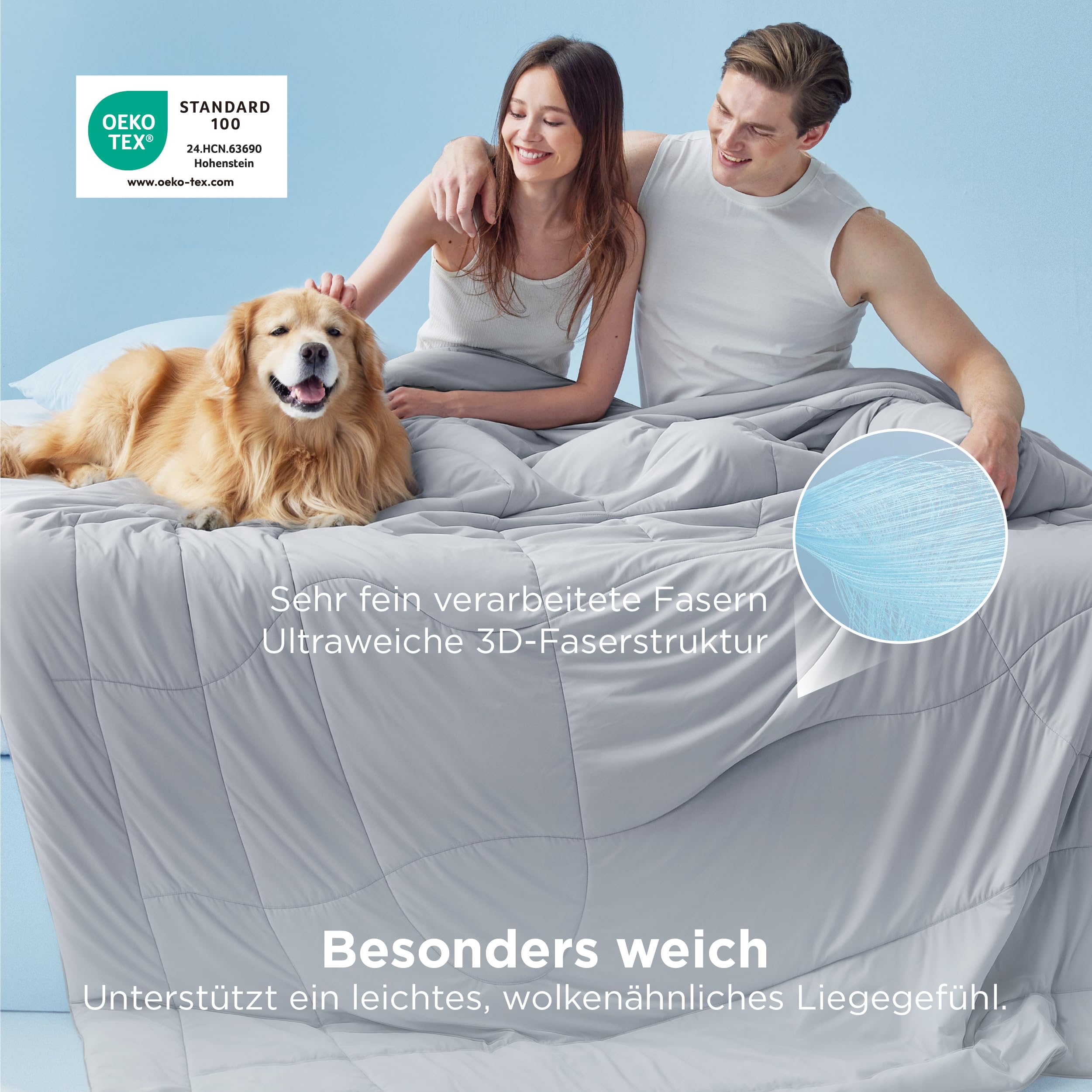 BEDSURE Kühldecke Doppelseitig 260x240 Arc-Chill Q-Max > 0,4 Kühlende Bettdecke Sommerdecke Grau