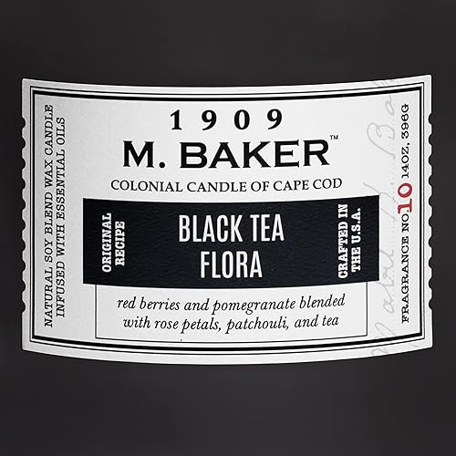 Miniatura 6 de Colonial Candle Vela perfumada en tarro de flora de té negro Vela de cera de mezcla de soja natural de 2 mechas para el hogar Vela relajante de