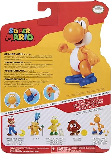 Miniatura 7 de SUPER MARIO Figura de acción de 4 pulgadas naranja Yoshi juguete coleccionable con accesorio de huevo