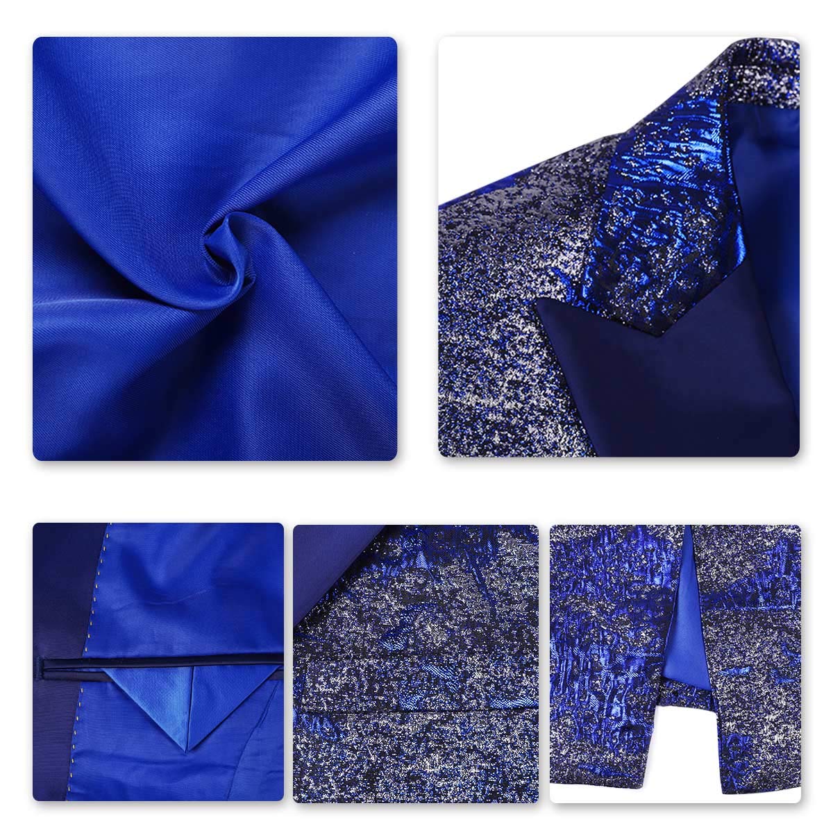 Sliktaa Abiti da Uomo 2 Pezzi Luxury Shiny Paillettes Wedding Risvolto Risvolto Oro Argento Tuxedo Giacca e Pantaloni