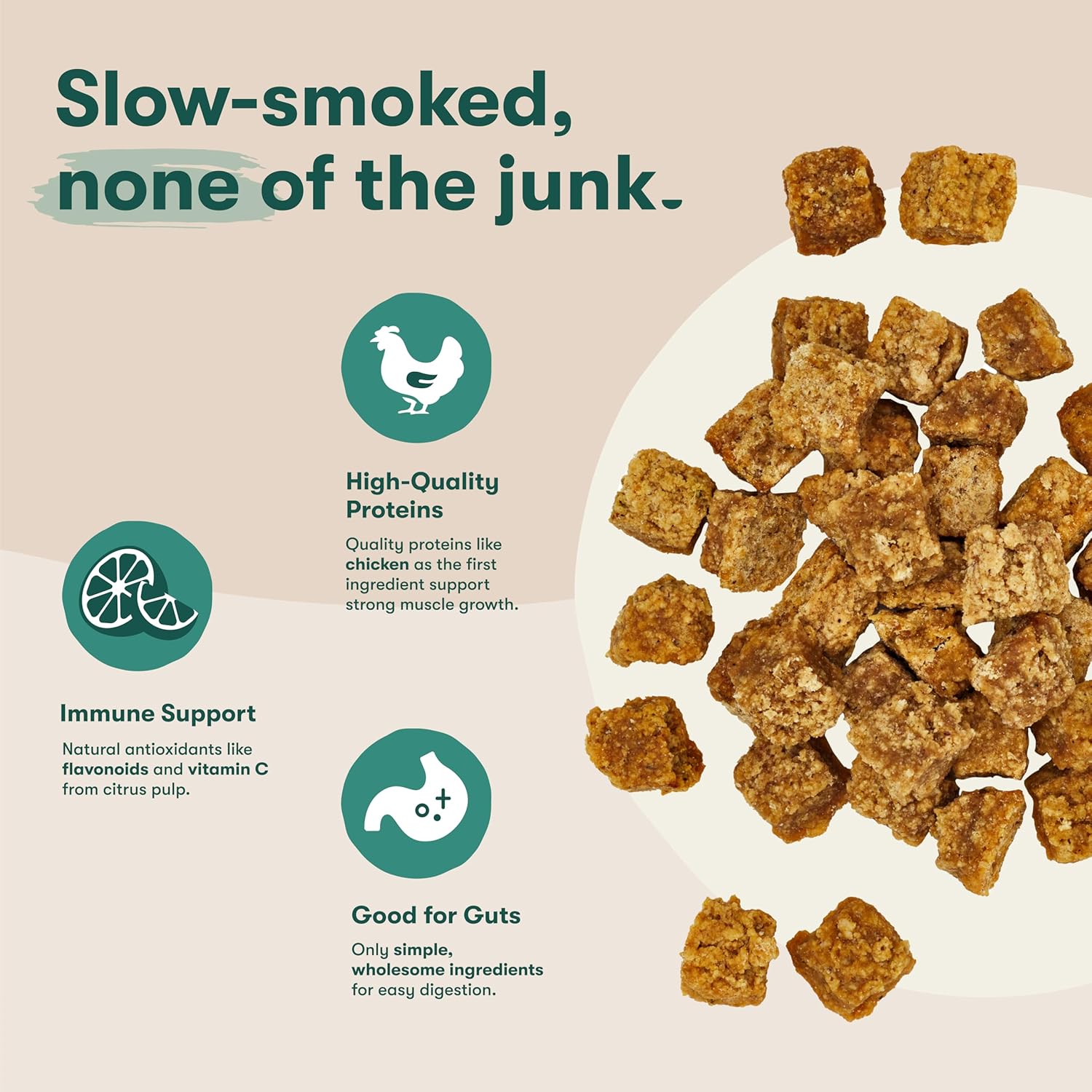 Jinx Chicken Bites, Soft Jerky Dog Treats, Slow-Smoked Real Chicken, Low-Calorie and Packed with Flavor, No Fillers, Bite-Sized Snack, 5oz, 6 Pack