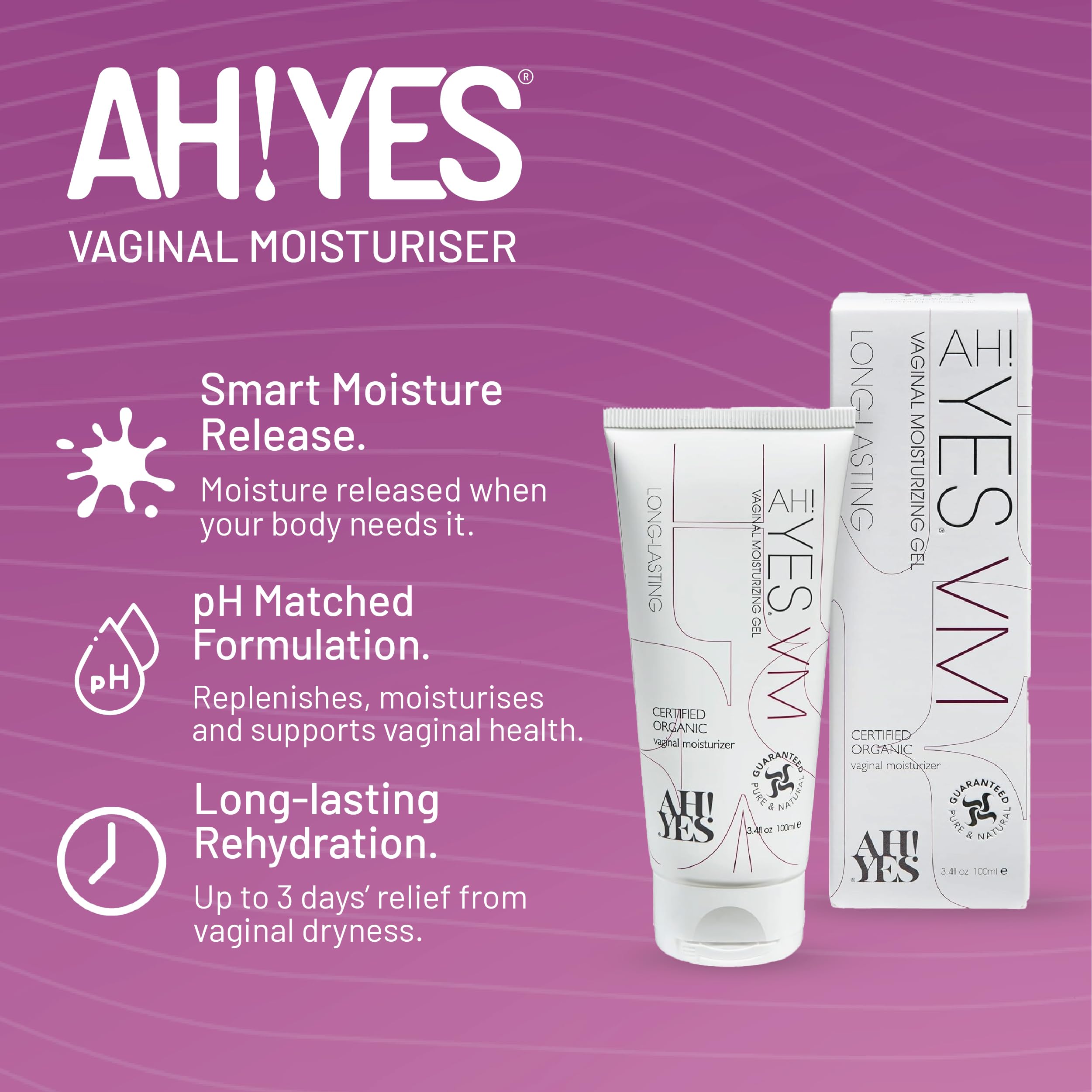 AH! YES® Intimate Health Starter Bundle | Certified Organic | Water-Based & Plant-Oil Lubricants, Vaginal Moisturizer & pH-Balanced Feminine Wash | Long-Lasting Hydration & Gentle Care