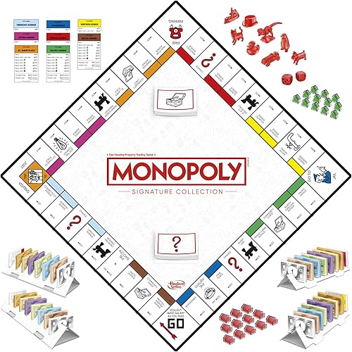 Miniatura 2 de Monopoly Signature Collection - Juego de mesa familiar para 2 a 6 jugadores, embalaje y componentes premium, almacenamiento en caja, juego familiar