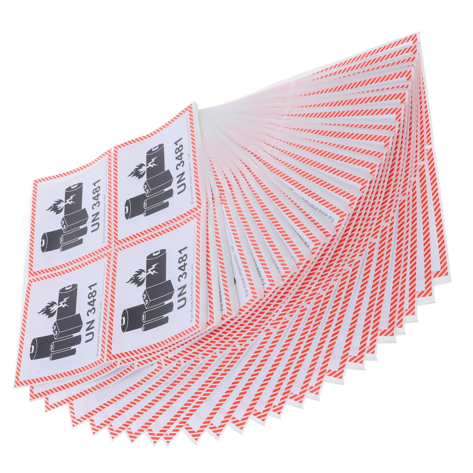 OUNONA 100 Sheets Battery Warning Labels Lithium Battery Shipping Caution Stickers Un3481