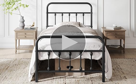 Amazon.com: Yaheetech 2Pcs Twin Size Metal Platform Bed