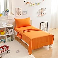 Vista 13 de Yaxa Basics: juego de sábanas para niños de microfibra suave y ligera, fácil de lavar, 3 piezas, tamaño Twin, Aqua brillante, diseño sólido