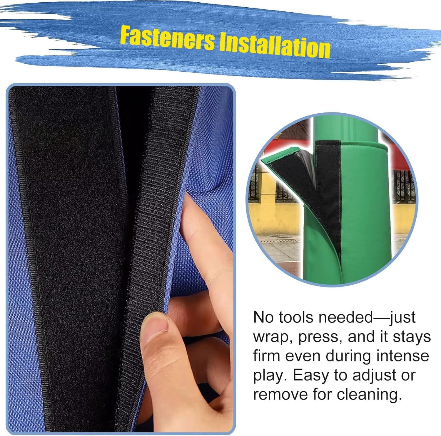 Universal Round Post Padding for 5-8ft Poles - Heavy Duty Waterproof Basketball Protective Pads for Playground, Basement & Awning Poles - Dark Blue (H-5')